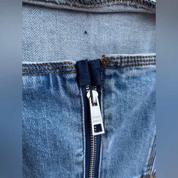 🆕Steve Madden Denim Midi Dress Size 2,4 Blue Jean Bodycon Slit Casual Chic Party - Picture 10 of 16
